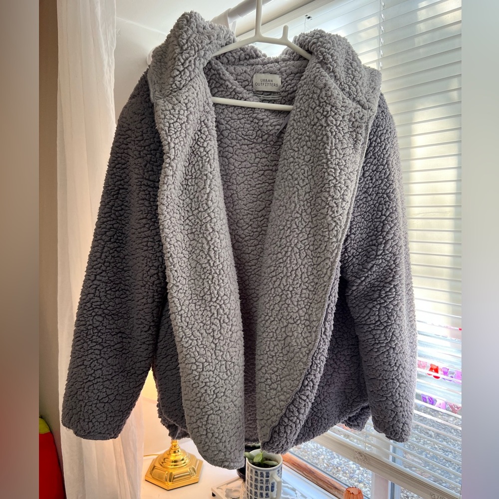 Urban Outfitters purple teddy coat, size XS/S